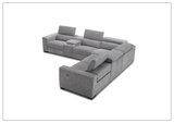 Gio Italia Aventura L-Shaped Fabric Power Reclining Sectional Sofa-Sofabed