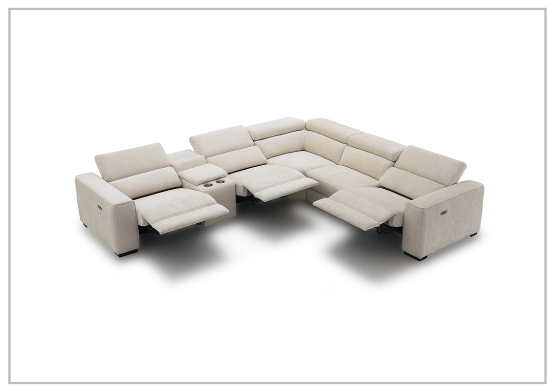 Gio Italia Aventura L-Shaped Fabric Power Reclining Sectional Sofa-Sofabed