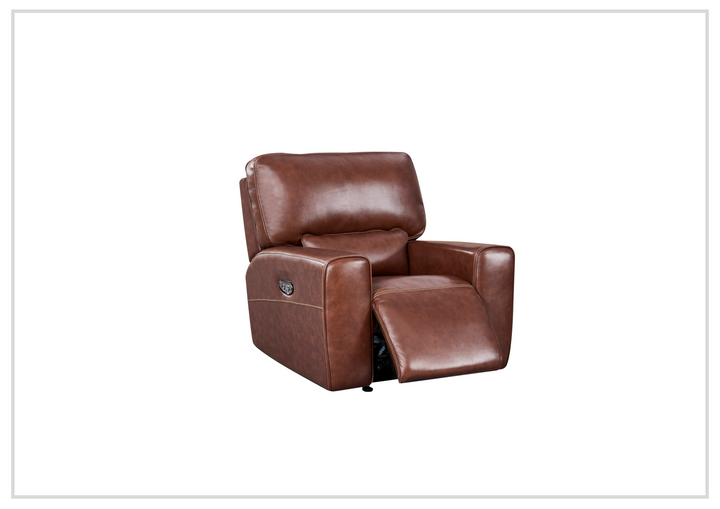 Gio Italia Bennett Power Leather Chair in Brown