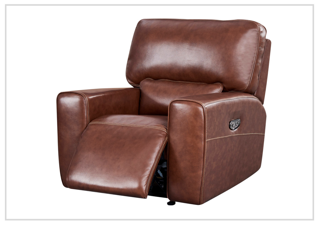 Gio Italia Bennett Power Leather Chair in Brown