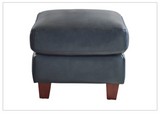 Gio Italia Home Tirano Leather Ottoman In Bluish gray