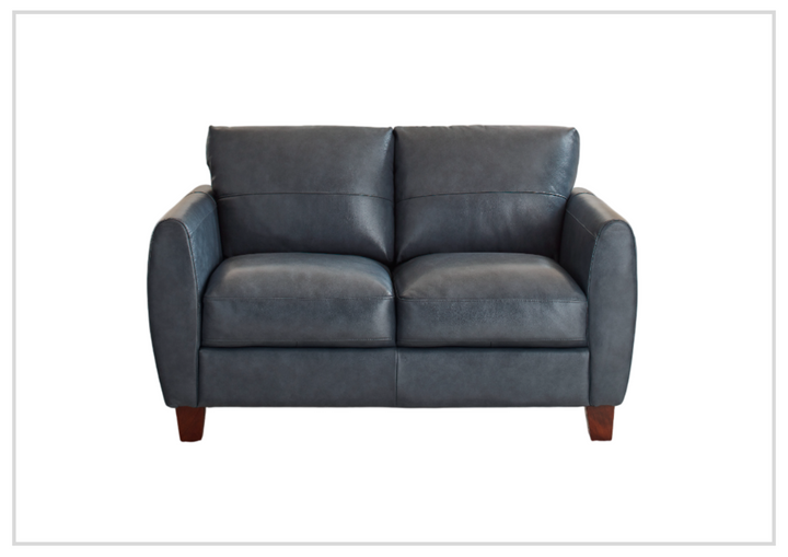 Gio Italia Home Tirano Leather Loveseat Sofa In Bluish Gray