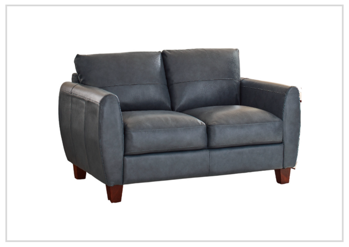 Gio Italia Home Tirano Leather 2 Seater sofa in Bluish Gray