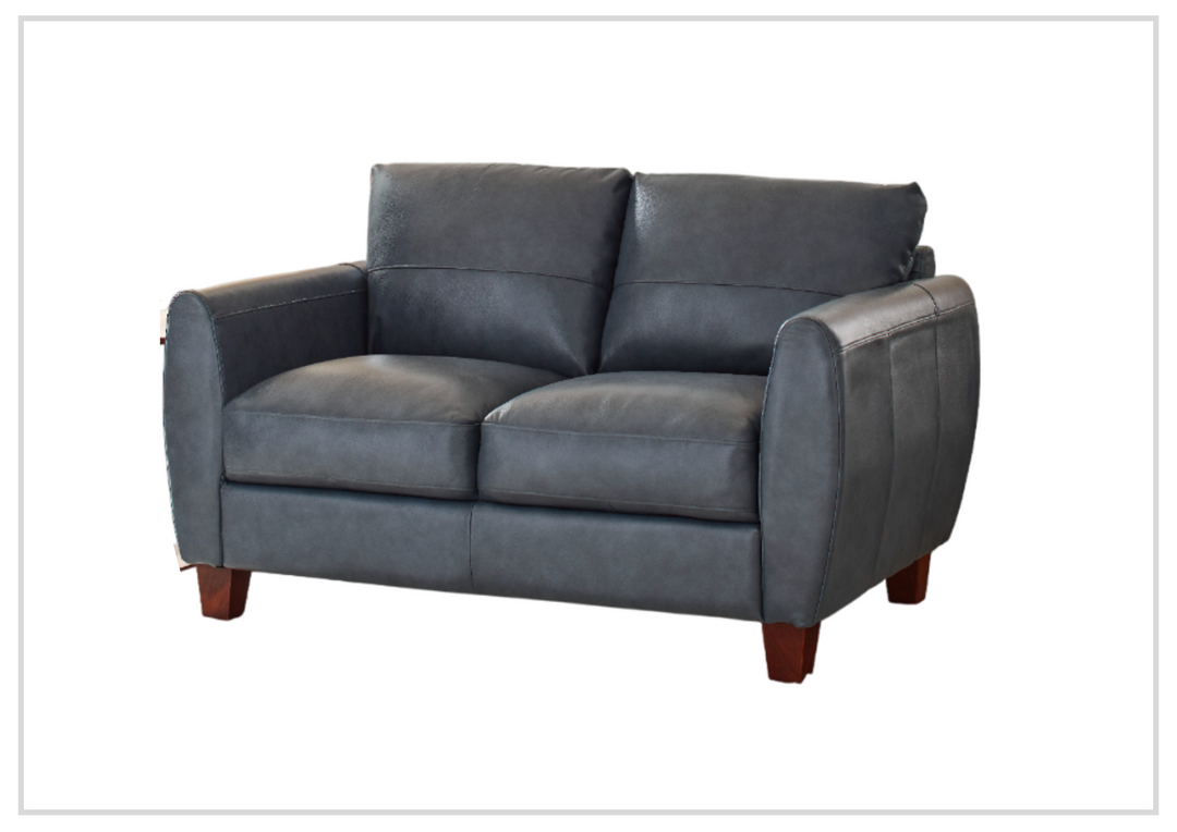 Gio Italia Home Tirano Leather 2 Seater sofa in Bluish Gray