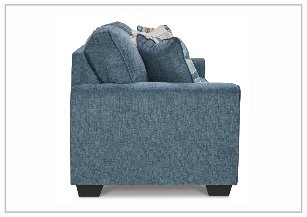 Claire 3 Seater Fabric Sofa in Blue Color