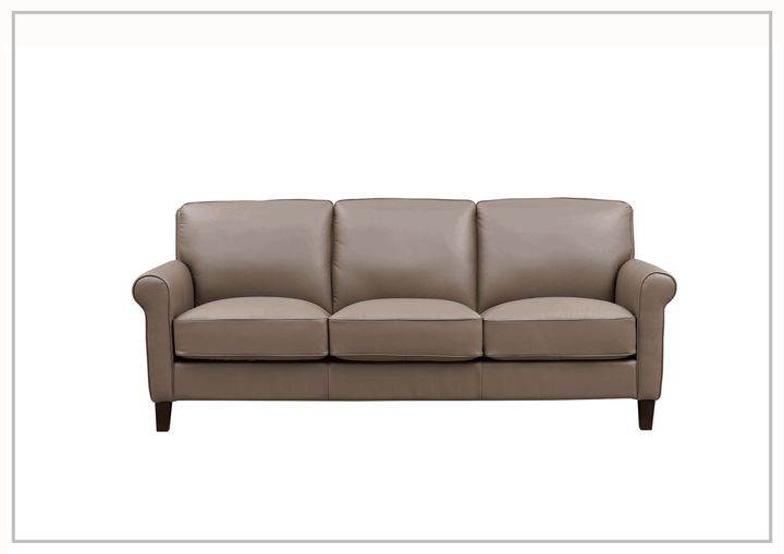 Hydeline Laguna Stationary Leather Sofa with Rolled Arms-Sofabed