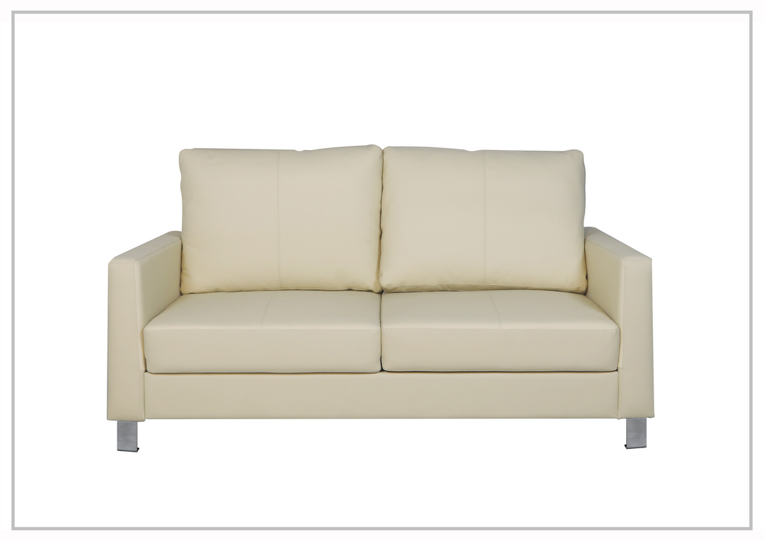 Gio Italia Nova Queen Fabric Sleeper Sofa With Wood and Chrome Legs