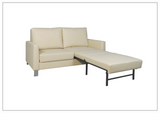 Gio Italia Nova Queen Fabric Sleeper Sofa With Wood and Chrome Legs