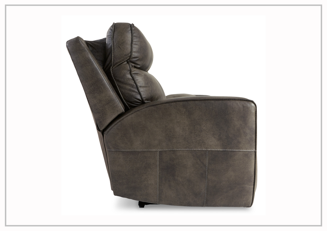 Nimbus Power Reclining Leather Loveseat with Adjustable Headrest & Console-Sofabed