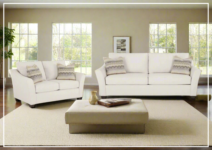 Klaussner Linville Fabric Living Room Set With Plush Back and Seat Cushions