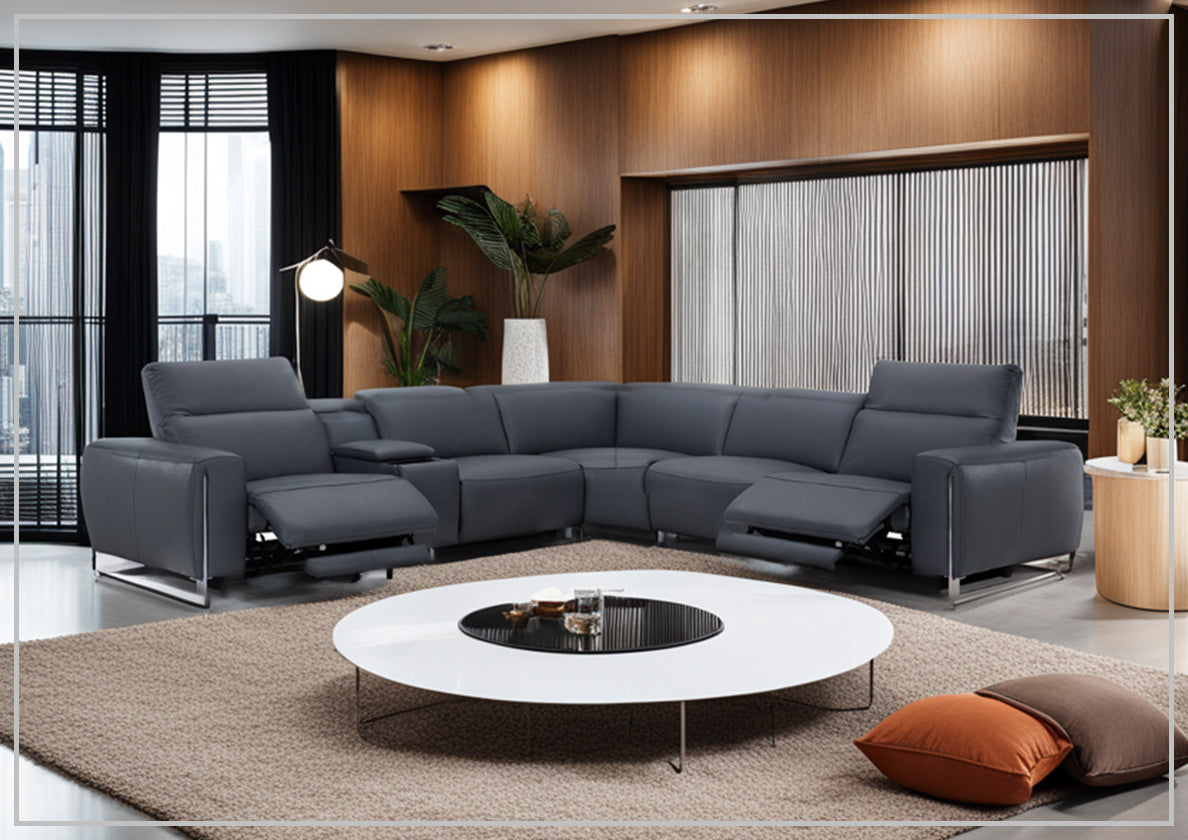 Modern reclining sectional online couch