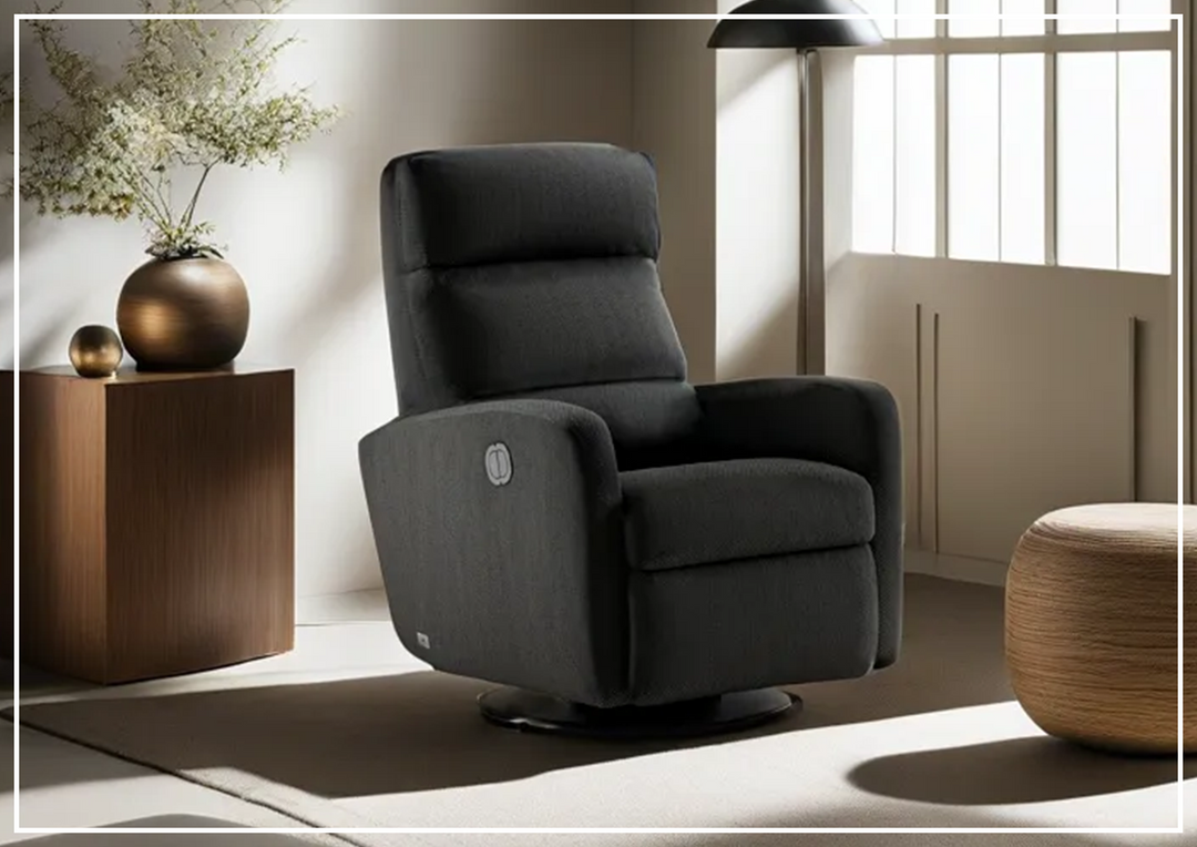 Sloped Fabric Power Recliner Chair in Power and Manual Options