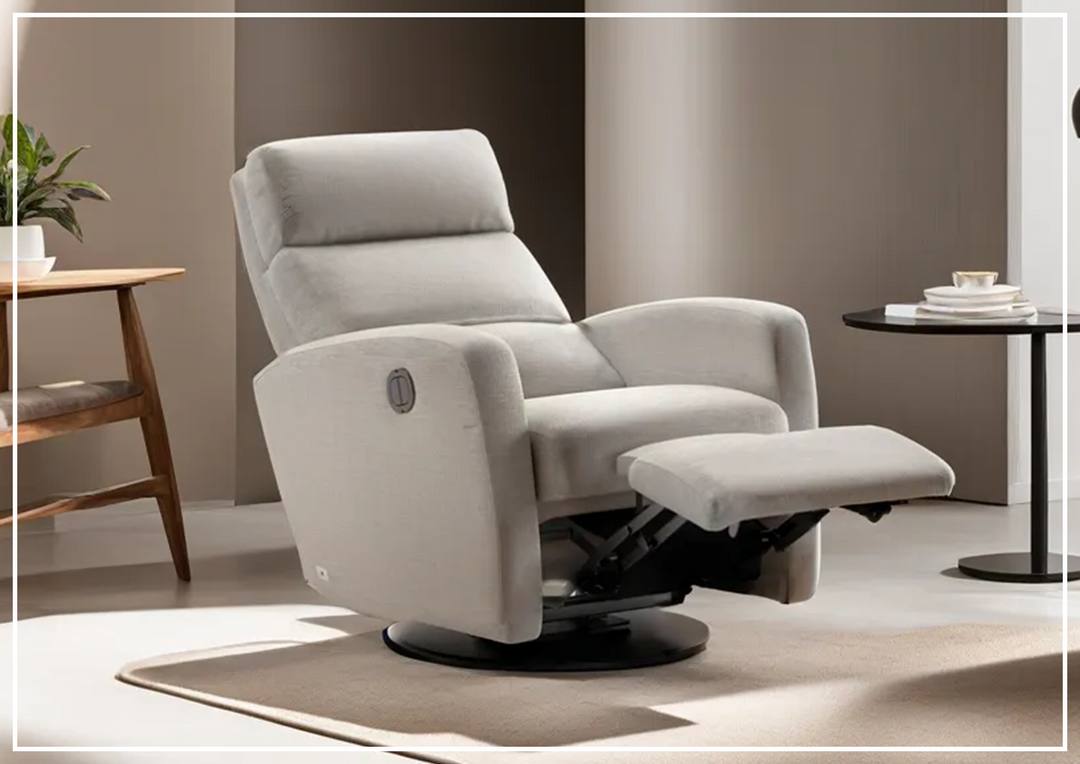 Sloped Fabric Power Recliner Chair in Power and Manual Options