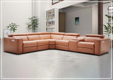 Gio Italia Aventura L-Shaped Leather Power Reclining Sectional Sofa