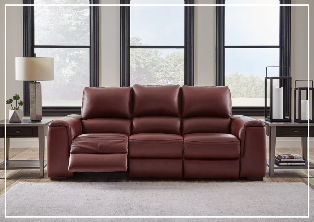 Adriano Premium Leather Dual Power Reclining Sofa-Sofabed