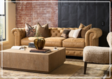 Universal Furniture Griffith Park Berkeley Leather Tufted Sofa with Rolled Arms-sofabed.com