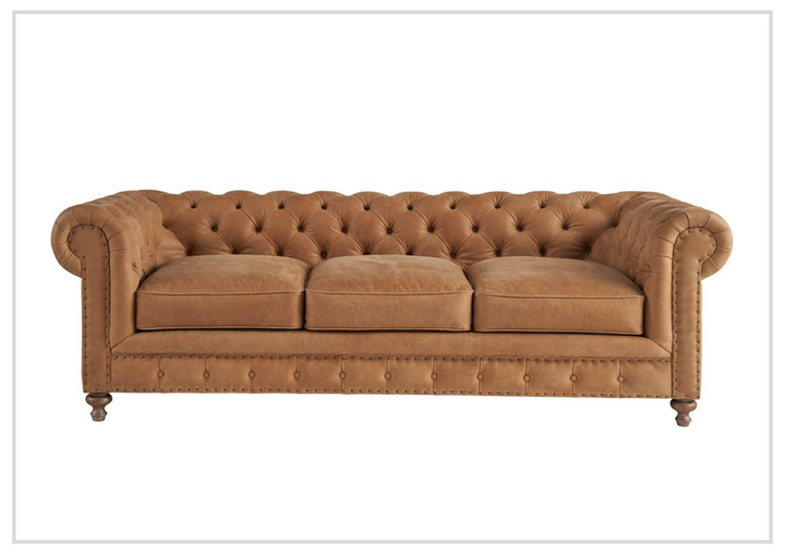 Universal Furniture Griffith Park Berkeley Leather Tufted Sofa with Rolled Arms-sofabed.com