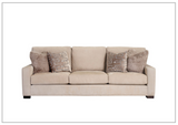 Universal Furniture Hunter Leather 3-Seater Stationary Sofa in Beige with Boxed Legs