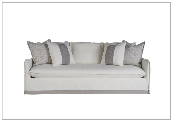 Universal Furniture Siesta Key Stationary Fabric Sofa in White With Pillows