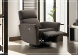 Welted Fabric Power Recliner Chair in Power and Manual Options