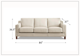 Hydeline Bella Stationary Leather Sofa with Track Arms