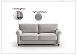 Luonto Casey Fabric Sofa Sleeper in Various Sizes with Walnut Leg Finish