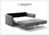 Luonto Aura Fabric Queen Sleeper Sofa with Wood or Chrome Legs