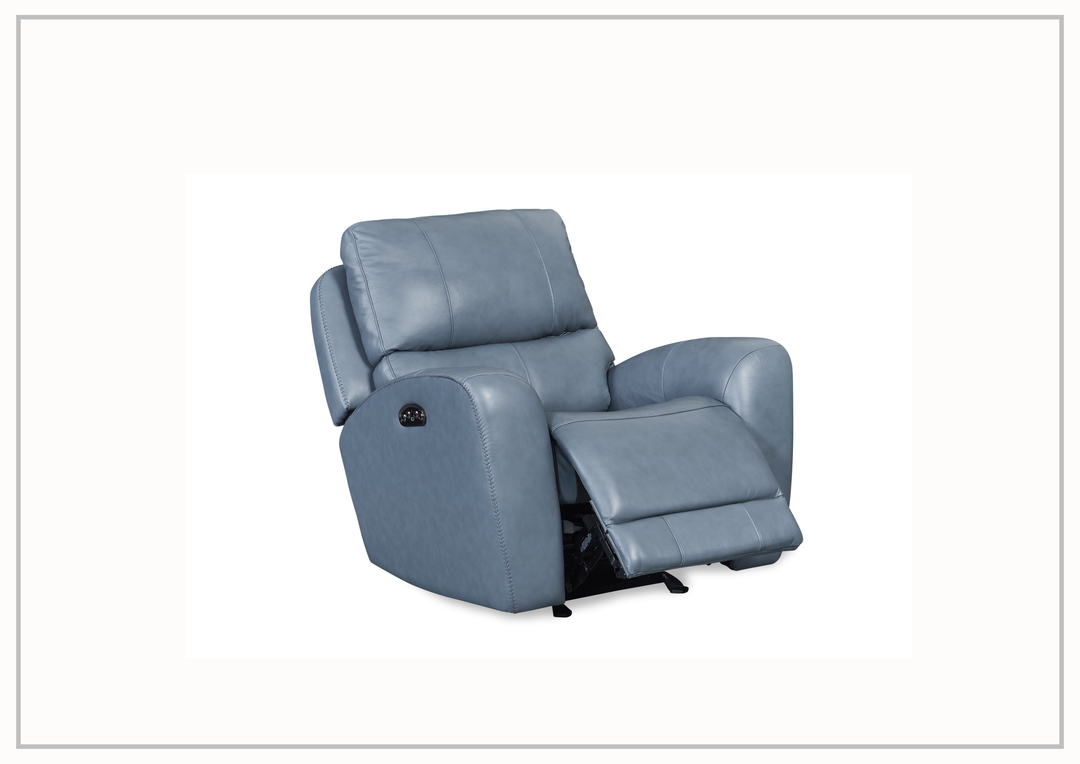 Bristol Glider Recliner Leather Chair In Blue Color-SOFABED