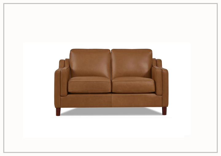 Hydeline Bella Stationary Leather Loveseat with Track Arms-Sofabed