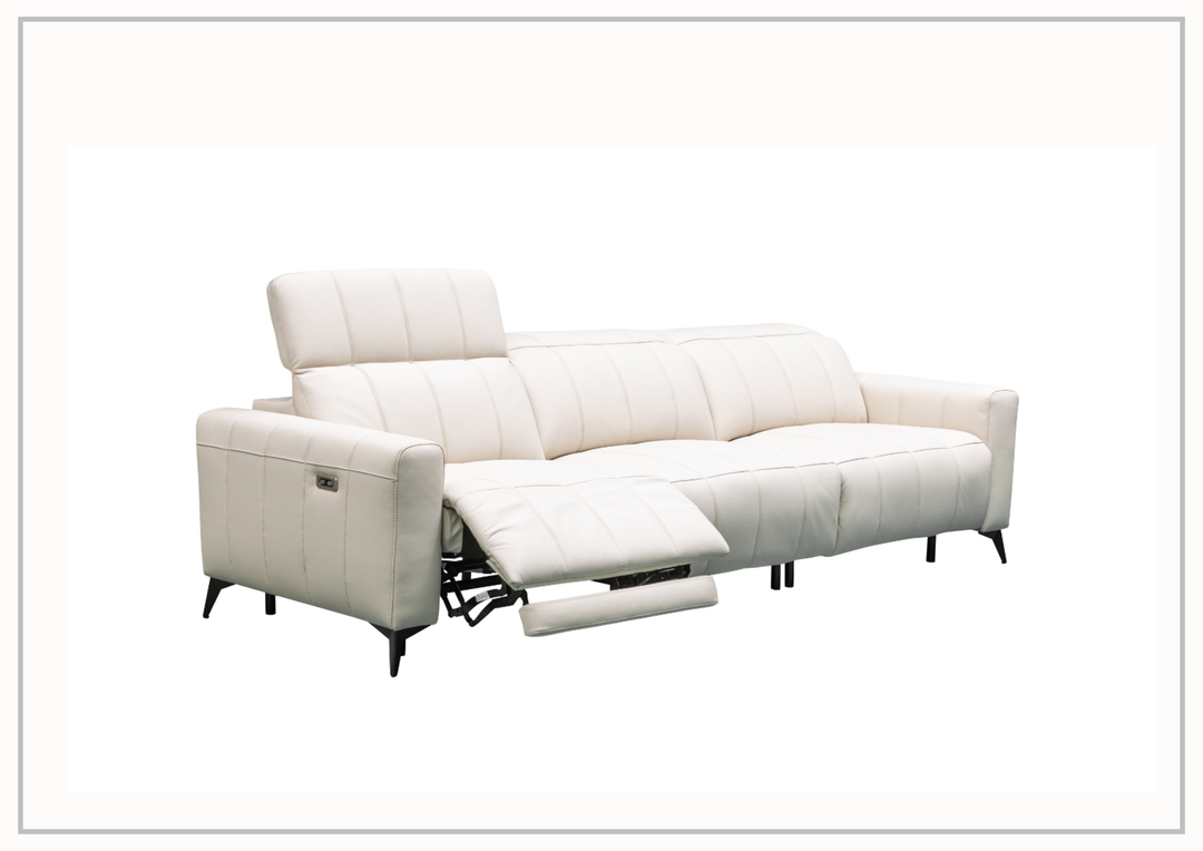 Klaussner Capri Beige Power Reclining Sofa with Power Footrest and Headrest