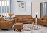 Hydeline Bella Stationary Leather Sofa with Track Arms-Sofabed