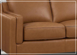 Hydeline Bella Stationary Leather Loveseat with Track Arms-Sofabed