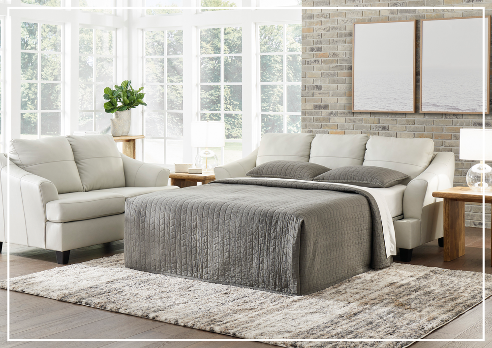 Gio Italia Geneva 3-Seater Queen Leather Sofa Sleeper