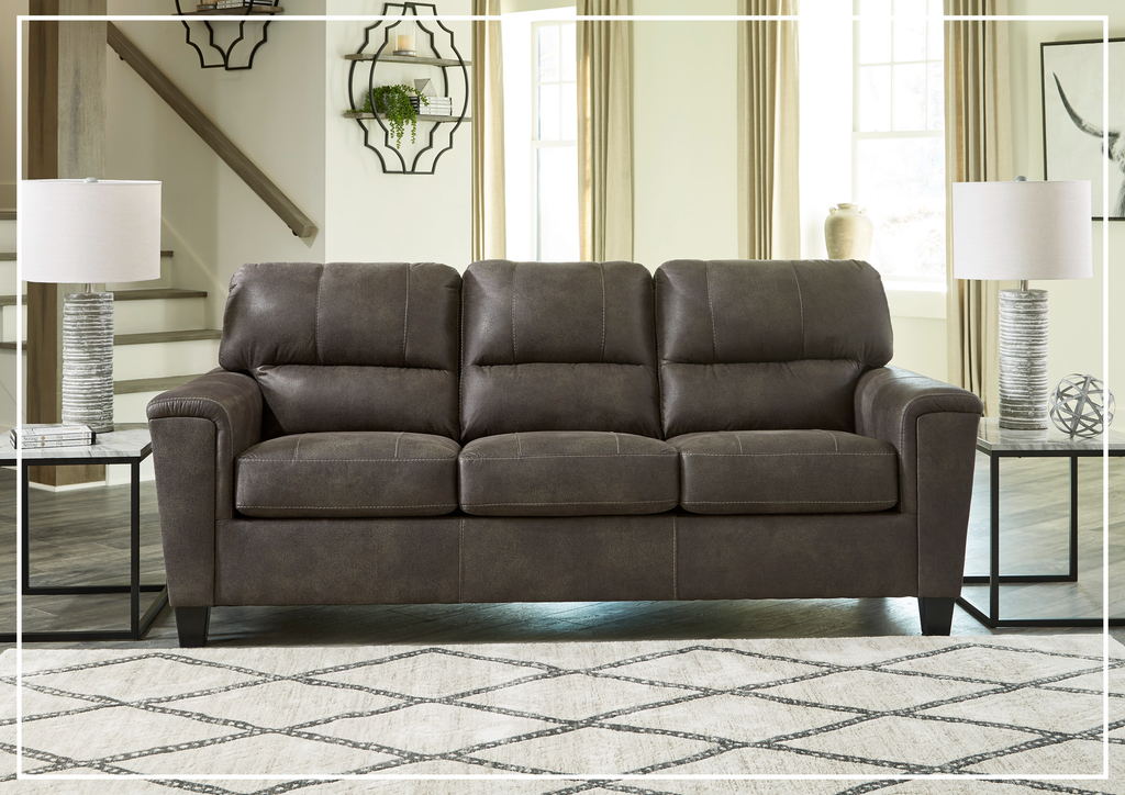 Gio Italia Nessa 3-Seater Faux Leather Queen Sleeper Sofa In Cocoa Brown