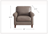 Hydeline Laguna Leather Chair with Rolled Arms