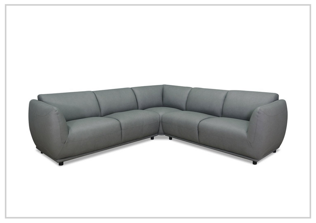 Hydeline Moon 3-Piece Sectional Sofa in Top-Grain Leather