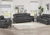 Hydeline Luxor Stationary Premium Leather Loveseat Sofa