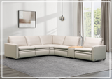 Klaussner Roma 6 Piece Beige Leather Power Reclining Sectional Sofa