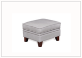 Gio Italia Home Samson Leather Ottoman  In Gray