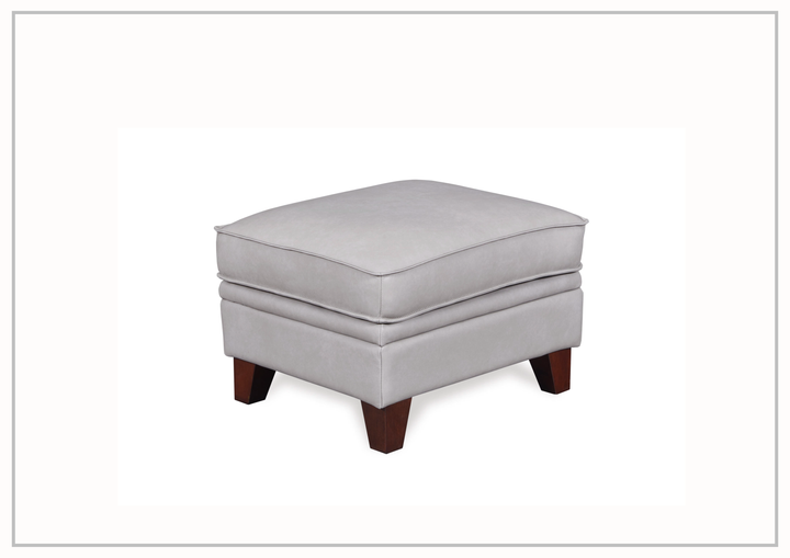 Gio Italia Home Samson Leather Ottoman  In Gray