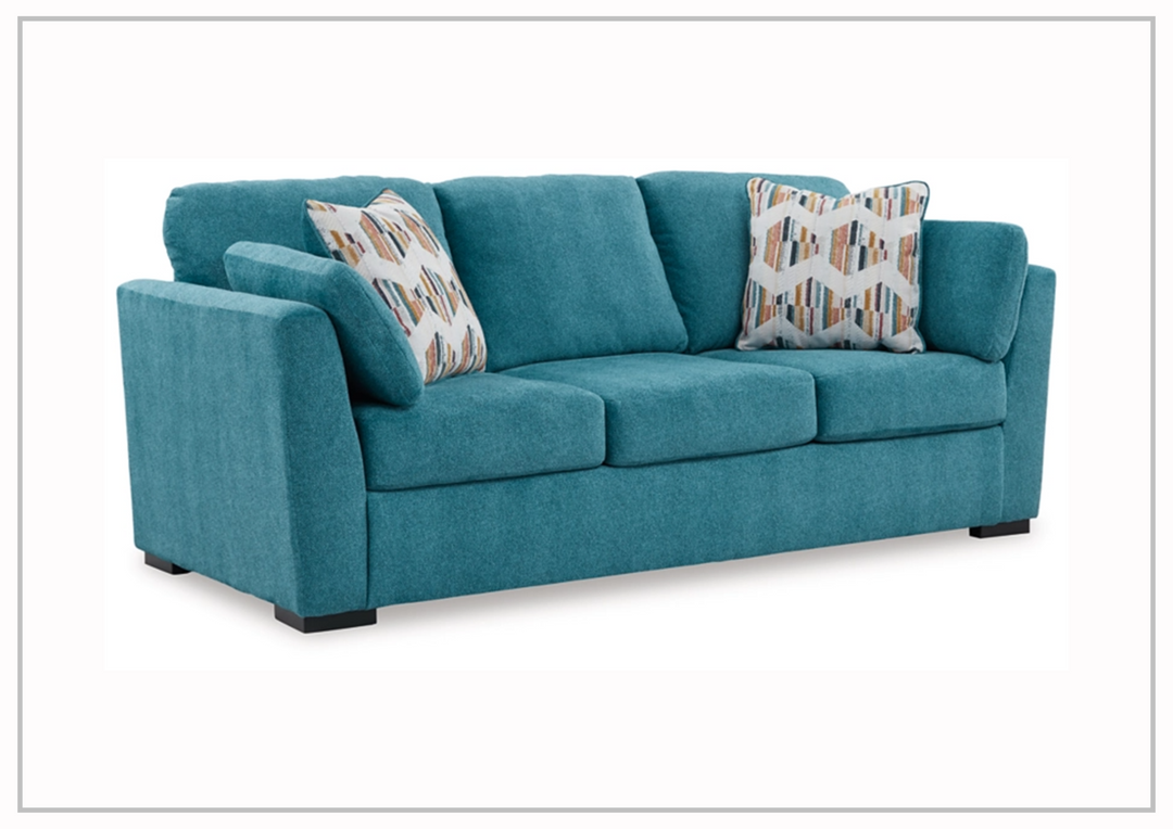 Gio Italia Valeria 3 Seater Fabric Sofa in sunflower and teal