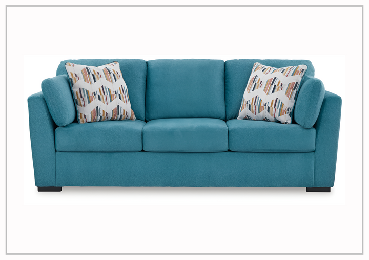 Gio Italia Valeria 3 Seater Fabric Sofa in sunflower and teal