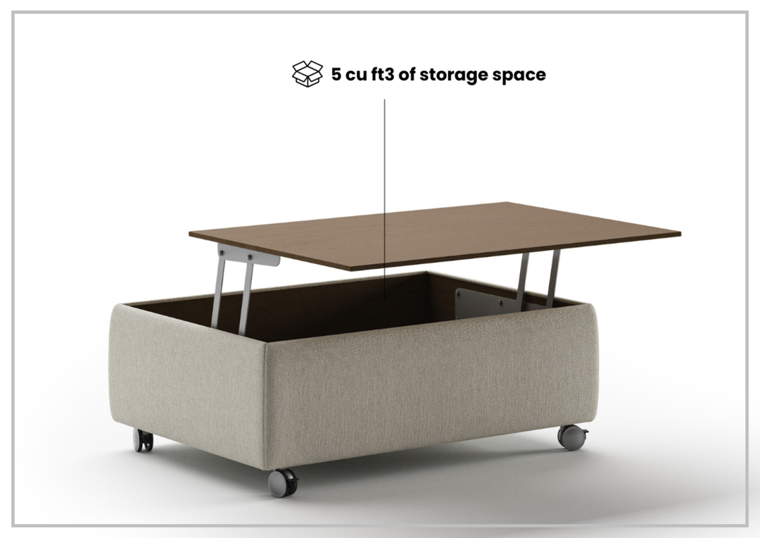 Functional Coffee Table with Casters