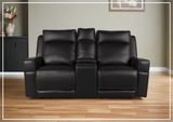 Gio Italia Home Vault Power Reclining Leather Loveseat In Black-SOFABED