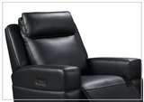 Gio Italia Home Vault Recliner Leather Chair in Black-SOFABED