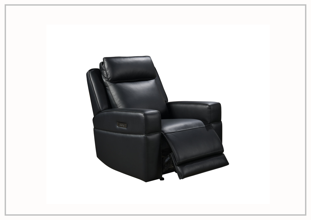 Gio Italia Home Vault Recliner Leather Chair in Black-SOFABED