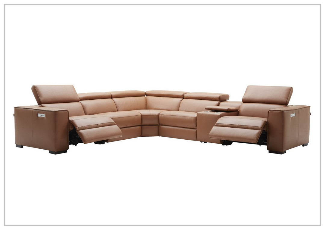 Gio Italia Aventura L-Shaped Leather Power Reclining Sectional Sofa